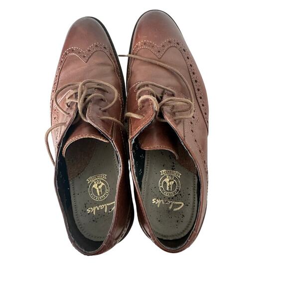 Mens's Clark Wingtip Lace Up Shoes sz 8 - Picture 4 of 6